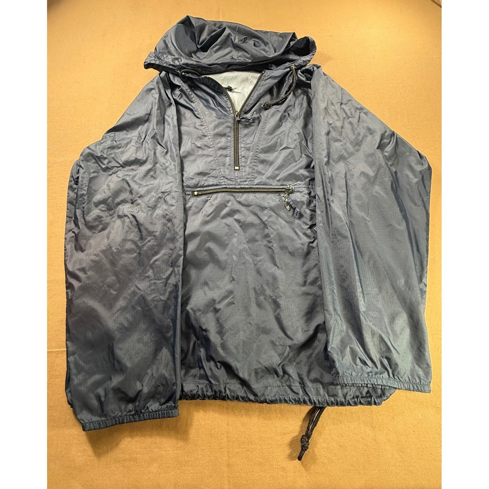 VTG 90's Gap Factory Pullover Anorak Jacket Nylon Lightweight Blue‎ Mens Large